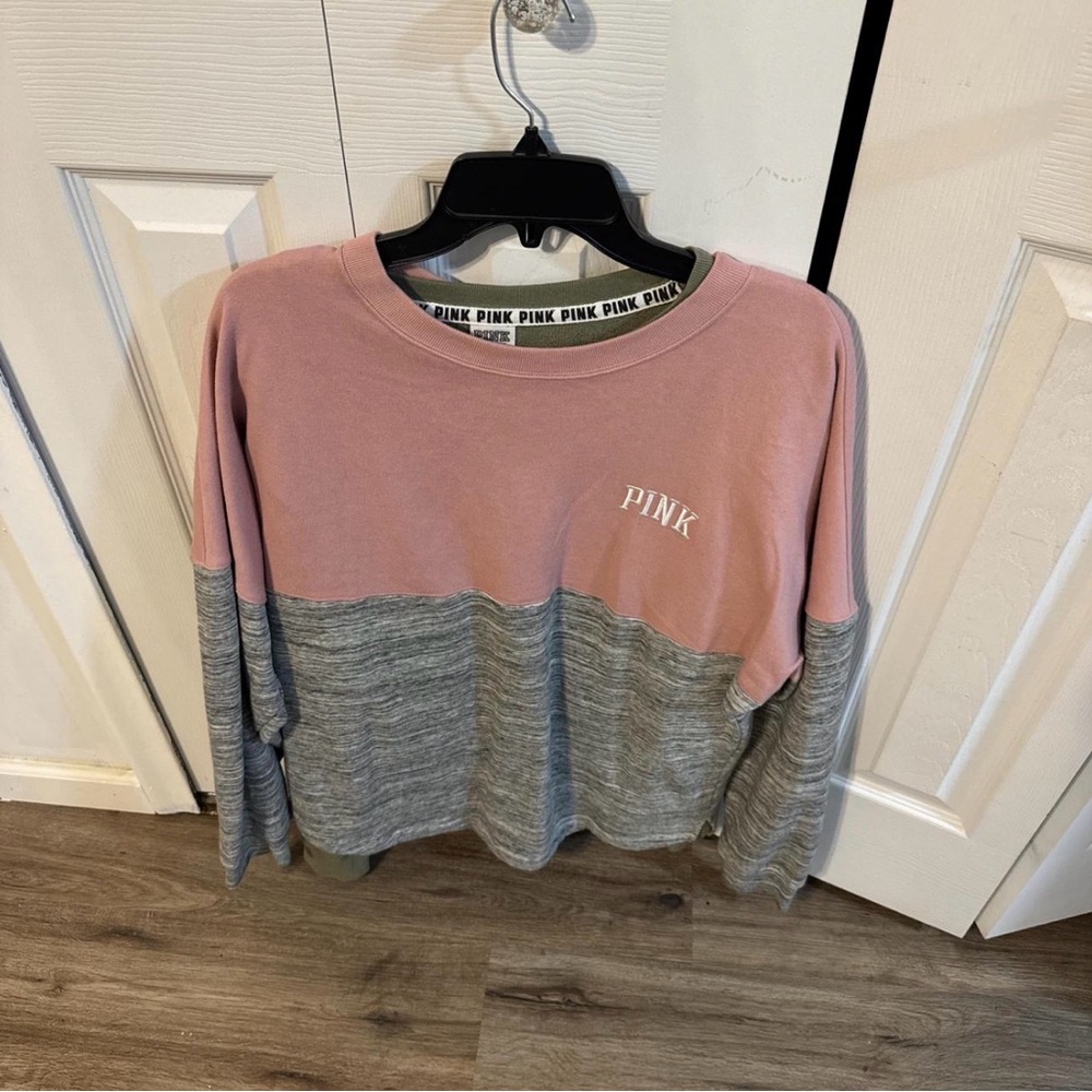 Victoria's Secret Pink and Gray Sweatshirt